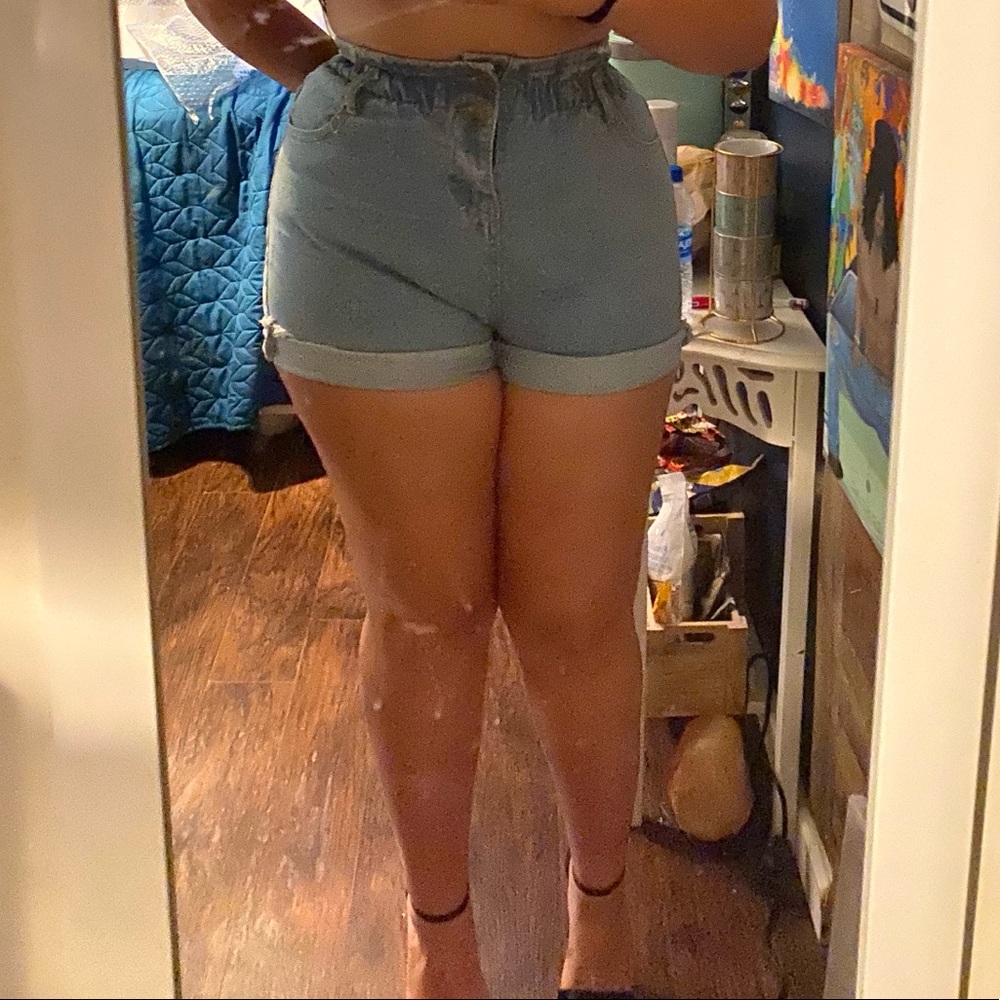 Vintage scrunched denim shorts